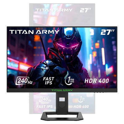 TITAN ARMY P2710S 27” gamer monitor, 2K QHD IPS, 240Hz, 1ms, HDR400, Adaptive-Sync, állítható talp, falra szerelhető