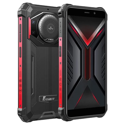 FOSSiBOT F101 strapabíró okostelefon, 4GB+64GB, AI tripla kamera, 123dB hangszóró, 10600mAh nagy akku, ujjlenyomat/arc feloldás, 5,45" HD+ Android 12