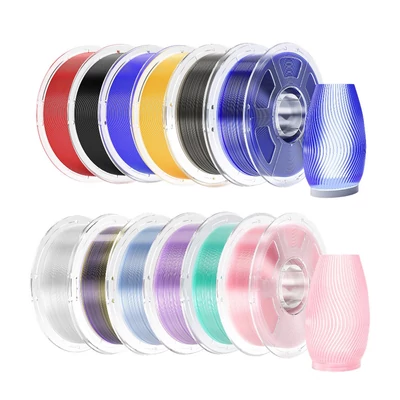 12kg Mecpow nagy sebességű PETG filament – világoskék, rózsaszín, lila, átlátszó, szürke, kék, cián, piros, sárga, fekete