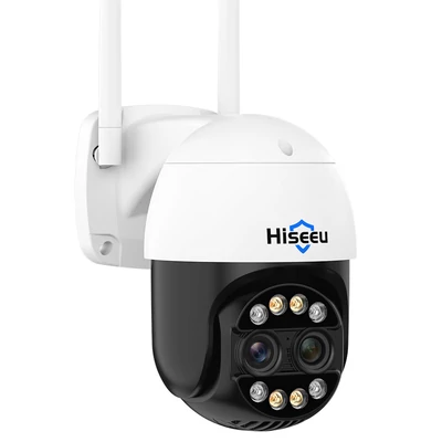 Hiseeu 4K 8MP vezeték nélküli biztonsági kamera, dual lencse, 8x zoom, 2-irányú hang, színes éjjellátó, emberfelismerés, IP66