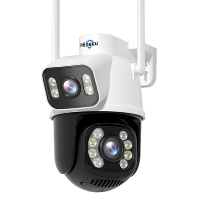 Hiseeu WS318B 4K 6MP kültéri WiFi kamera, dupla lencse, színes éjjellátó, AI emberfelismerés, IP66 időjárásálló