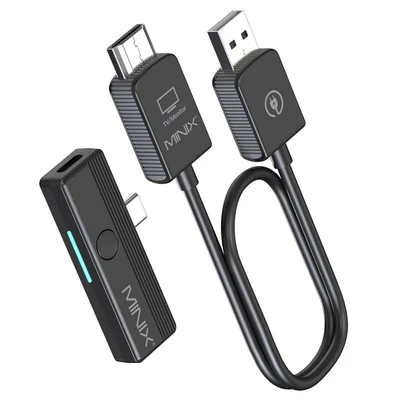 MINIX C1 Plus vezeték nélküli USB-C–HDMI adapter, 50m hatótáv, Plug & Play