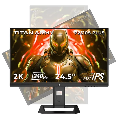 TITAN ARMY P2510S PLUS 24.5" gamer monitor, 2K QHD 240Hz IPS, HDR500, állítható állvány, Adaptive-Sync, szemkímélő mód