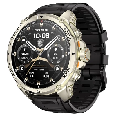 KUMI U5 Pro okosóra, 1.43” AMOLED kijelző, ChatGPT, 170+ sportmód, 5ATM vízálló, pulzus- és alvásmérő – Arany
