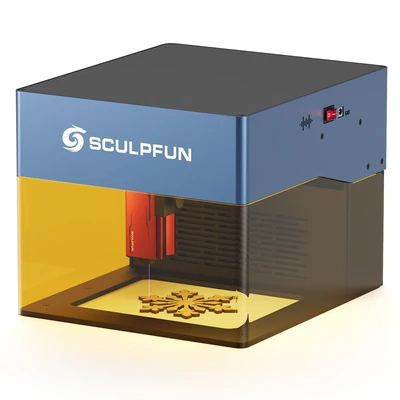 SCULPFUN iCube Pro Max 10W lézergravírozó, 0.08mm pontosság, gyors 10000mm/perc, cserélhető lencse, füstszűrő, app vezérlés