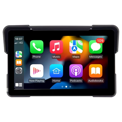 SJ5005 5" motorkerékpár CarPlay kijelző, IPS HD érintőképernyő, vízálló IPX6, GPS, DVR kamera, Bluetooth 5.0, TF kártya