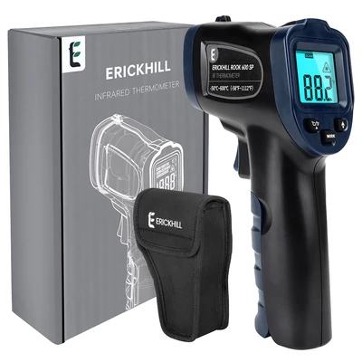 ERICKHILL ROOK600 SP Infravörös Hőmérő – Érintésmentes Lézerpisztoly, LCD háttérvilágítással főzéshez, autószereléshez, állatokhoz