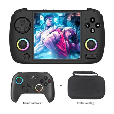 ANBERNIC RG CubeXX játékkonzol 32GB+64GB TF kártyával, 5000+ játékkal, fekete + RG P01 kontroller + védőtáska