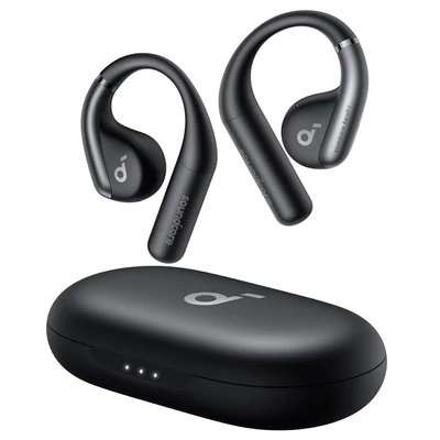 Anker Soundcore AeroFit nyitott fülhallgató, ergonomikus fülkampóval, IPX7 vízálló, alkalmazásvezérlés, akár 42 óra lejátszás - fekete