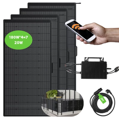 LANPWR 800W erkély napelem rendszer: 800W mikroinverter + 4×180W hajlékony napelem panel