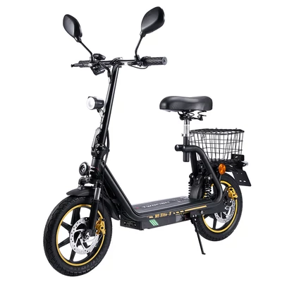 TWOFISH M5 Elite-E EEC elektromos roller üléssel és kosárral, 500W motor, 48V 13Ah akku, 40km/h, 30km hatótáv - Fekete