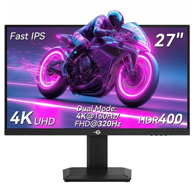 TITAN ARMY P2712V gamer monitor, 27" Fast IPS, 4K 160Hz / FHD 320Hz, HDR400, 1ms, RGB, HDMI 2.1, DP 1.4, alacsony kékfény