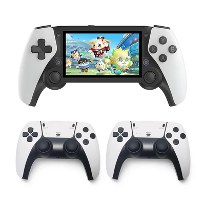 SJGAM M25 kézi játékkonzol 128GB kártyával, 2 kontrollerrel, 20000+ játék, 25 emulátor, 4.3" kijelző, állítható fényerő