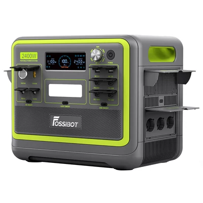 FOSSiBOT F2400 hordozható erőmű, 2048Wh LiFePO4 akkumulátor, 2400W napenergia generátor, gyors töltés, tiszta szinusz hullám