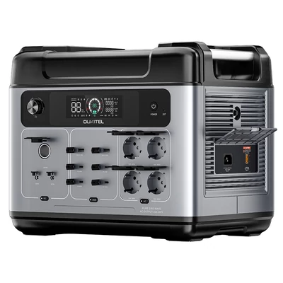 OUKITEL P2001 Plus hordozható áramforrás, 2400W, 2048Wh LiFePO4 akkumulátor, 13 aljzat, gyors töltés, okosapp, napenergia kompatibilis