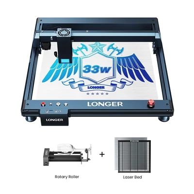 LONGER Laser B1 30W Lézergravírozó + Lézerágy és Forgóhenger tartóval
