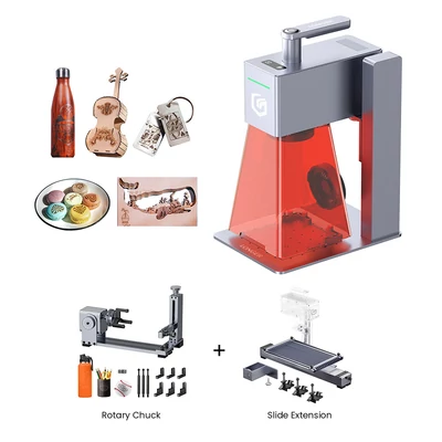 LONGER Nano Pro 12W okos lézervágó forgató chuckkal és hosszabbító kittel, 120×330 mm munkaterület