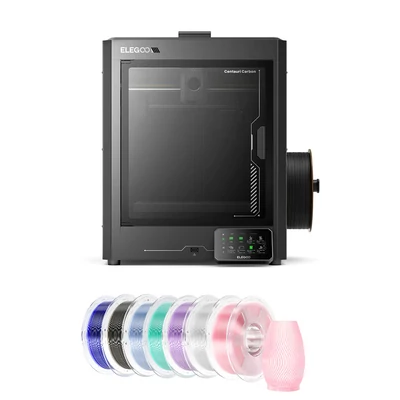 Elegoo Centauri Carbon 3D nyomtató +7 kg nagy sebességű PETG filament – 1 kg füstszürke/kék/világoskék/cian/átlátszó/lilás/pink