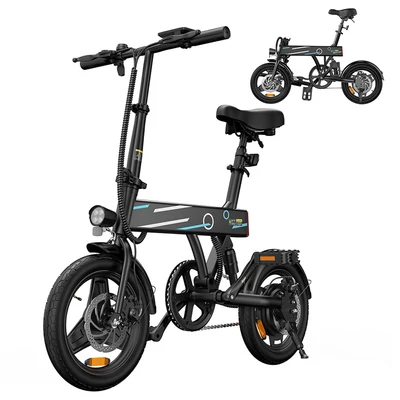 EB1 Összecsukható Elektromos Kerékpár, 250W motor, 36V 7.8Ah akkumulátor, 14” kerék, 25km/h sebesség, 40km hatótáv, tárcsafék, LCD kijelző