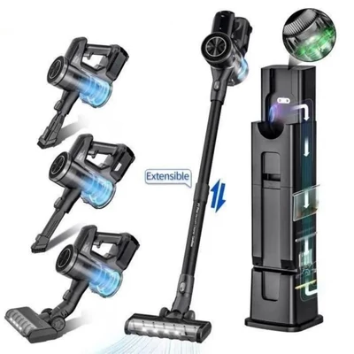 Yanhama P7 PLUS rúdporszívó – 25kPa erős szívóerő, 60 perc üzemidő, beépített portartály, 5 lépcsős szűrés, tökéletes padlóra, szőnyegre, állatszőrre