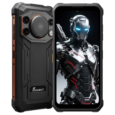 FOSSiBOT F110 Pro 5G strapabíró okostelefon, 20GB RAM, 128GB tárhely, 6.7" HD+ kijelző, 10000mAh akkumulátor, 50MP AI kamera - narancssárga