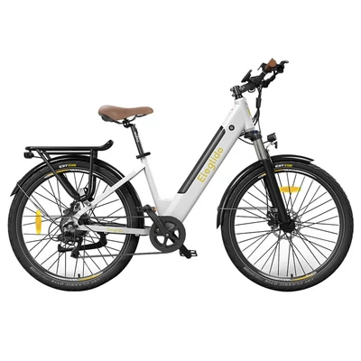 Eleglide T1 Step-Thru elektromos trekking kerékpár 27.5", 250W motor, 100 km hatótáv, Shimano 7 fokozat - Fehér