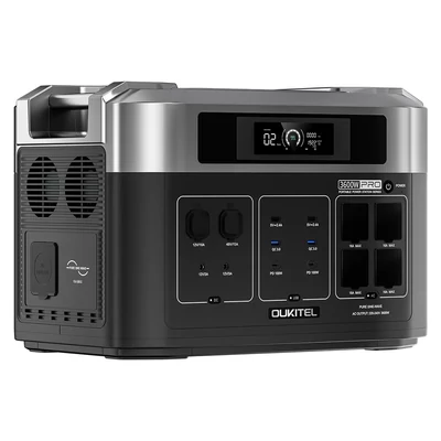 OUKITEL BP2000 Pro hordozható erőmű, 2048–16384Wh LiFePO4 akkumulátor, 3600W AC kimenet, 2000W UPS <10ms, okosapp vezérlés