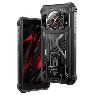 FOSSiBOT F101 PRO strapabíró okostelefon 8GB+128GB, AI tripla kamera, 10600mAh akku, Android 13, NFC - fekete