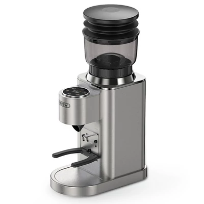 HiBREW G7 kávédaráló – 48 fokozat, antisztatikus technológia, rozsdamentes kúpos kés, érintőpanel, portafilter kompatibilis - Szürke