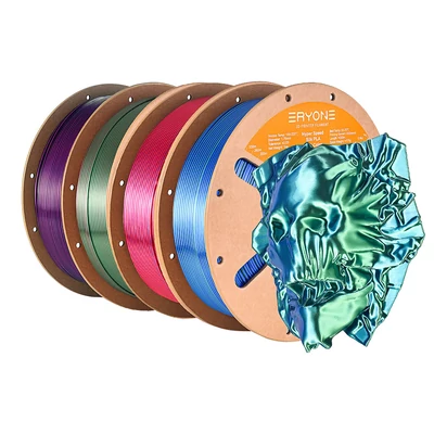 4kg ERYONE nagysebességű selyem dual-color PLA filament szett (piros-zöld, kék-zöld, kék-piros, lila-fekete)