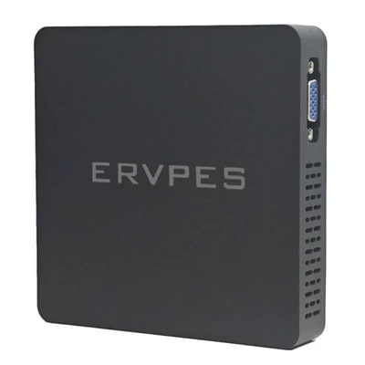 ERVPES B20E mini PC, Intel J3710, 8GB RAM, 128GB SSD, kétmonitoros kijelző, WiFi 5, Bluetooth 5.0, HDMI, VGA, USB, kompakt asztali gép