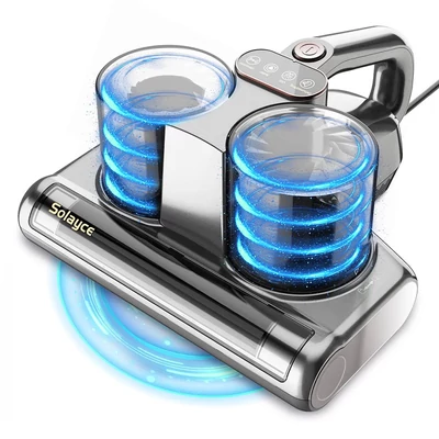 Solayce BV200 dupla tartályos atkaporszívó, 500W, 16000Pa szívóerő, 0,6L, 60℃ forró levegő, UV-fény, HEPA szűrő