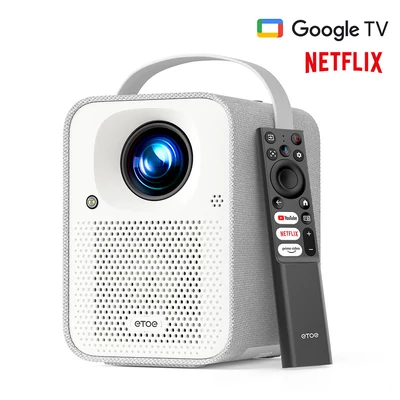 ETOE Seal projektor 400 ANSI, natív 1080p, Google TV, automata fókusz és trapézkorrekció