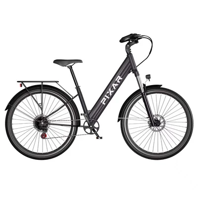 PIXAR Cruiser elektromos kerékpár, 250W, 36V 12.8Ah akku, 27.5" kerék, 25km/h, 100km hatótáv, hidraulikus tárcsafék, Shimano 7 sebesség - fekete