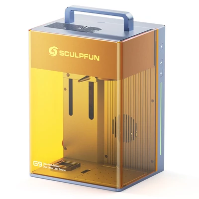 SCULPFUN G9 Duál Lézer Gravírozó, 2W IR & 10W Kék, 5000mm/s, 0,001mm pontosság, Elektromos emelő, 105×105mm