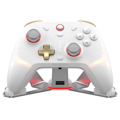 GameSir Cyclone 2 kontroller töltő dokkolóval, PC/Android/iOS/Switch kompatibilis, tri-mód, RGB, Bundle Edition - Fehér