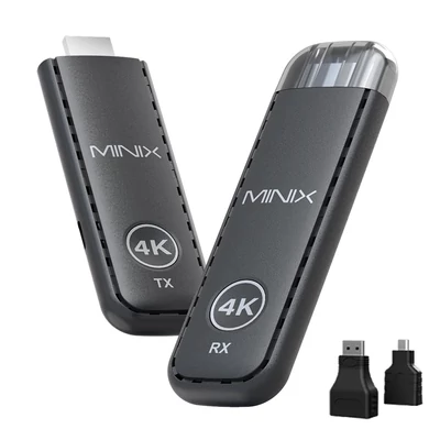 MINIX H4K vezeték nélküli HDMI adapter, 4K Ultra HD, Plug & Play, 50–70 m hatótáv
