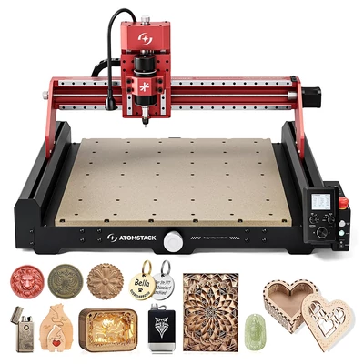ATOMSTACK C4 Pro CNC marógép 200W, 4 tengelyes vezérlés, 0,1 mm pontosság, 420x420 mm fa/fém/PCB munkaterület