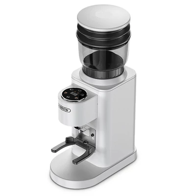 HiBREW G7 kávédaráló, 48 őrlési fokozat, antisztatikus, rozsdamentes kúpos őrlő, érintőpanel, 51/54/58 mm karokhoz, kéz nélküli őrlés - Fehér