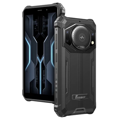 FOSSiBOT F101P ütésálló mobil: 4GB/64GB, 10600mAh akku, 123dB hangszóró, 5.45" HD+, Android 13, Dual SIM - fekete