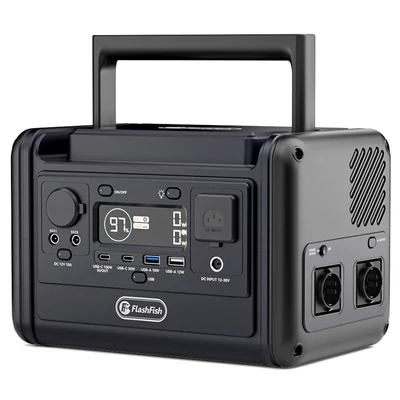 Flashfish T300Pro hordozható erőmű: 230Wh, 300W (600W peak), LiFePO4 akku, tiszta szinuszos AC, 100W PD USB-C, UPS funkció és LED lámpa