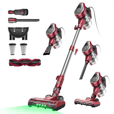 Vactidy Blitz C8 vezetékes porszívó 600W turbómotorral, 60000Pa szívóerő, 1,7 kg, 1,5L portartály, V-alakú kefe, LED, 7 m kábel
