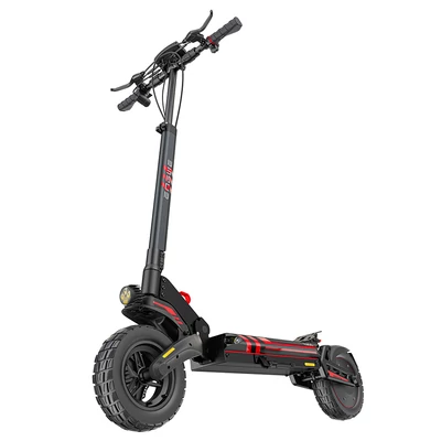 ENGWE Y400 elektromos roller 500W, 48V 13,5Ah, 10” kerék, 45 km/h, 50 km hatótáv, tárcsafék, dupla rugózás -  Fekete-piros