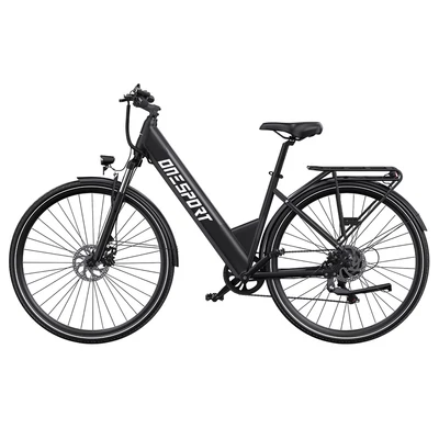 ONESPORT OT12 elektromos kerékpár, 250W motor, 36V 13Ah akku, 27,5” gumik, 25 km/h, 65 km hatótáv, Shimano 7 fokozat - Szürke