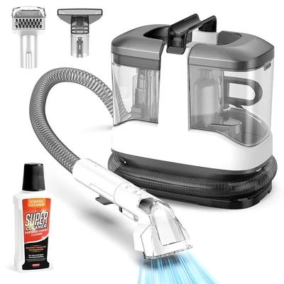 MAMNV C3 hordozható kárpittisztító, 13000 Pa szívóerő, 500 W kefés motor, 1,5 m cső, 1000/500 ml tartály, kanapéra/autóba