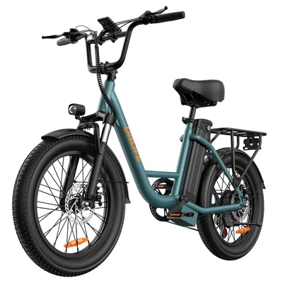 URLIFE E20 elektromos kerékpár 250W motorral, 48V 13Ah akkumulátorral, 20x3” gumi, 25 km/h, 100 km hatótáv, teleszkóp, 7 seb. - Zöld