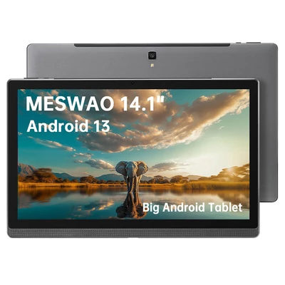 MESWAO B1 tablet 14,1" Full HD IPS kijelzővel, 6GB RAM, 128GB tárhely, Android 13, WiFi 5, BT 5.2, 13+5MP, 10000mAh, 4 hangszóró - Szürke