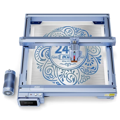 IKIER K1 Pro 24W lézergravírozó, 410×410 mm munkaterület, 800 mm/s, autofókusz, automata süllyesztés, egyutas vágás