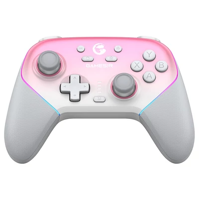 GameSir Super Nova gaming kontroller – Hall effect karok és ravaszok, levehető előlap, RGB világítás, PC/Android/iOS/Switch kompatibilis, rózsaszín