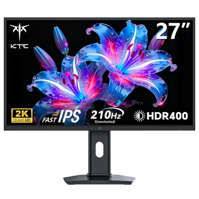 KTC H27T7P-2 Gamer Monitor: 27" QHD 2560x1440, 210Hz, Fast IPS, 1ms, HDR400, G-Sync & FreeSync, 2xDP, 2xHDMI, VESA